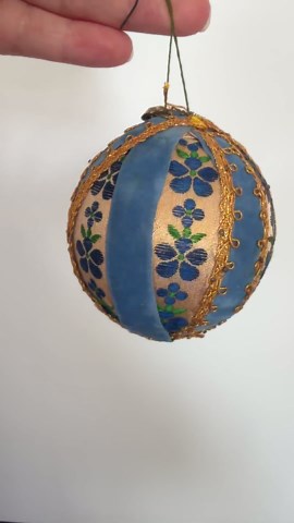 Vintage Handmade Beaded Blue Flower Christmas Ornament/embellished Faux Pearl Pushpin Styrofoam Ball/retro Holiday/mcm/mid Century Christmas - Etsy