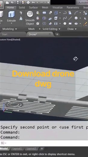 3d dwg drone autocad