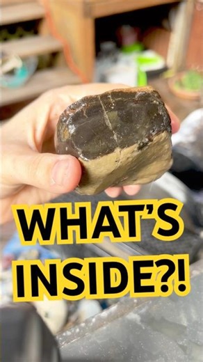 I wonder what’s inside? Let’s cut it open! #Lapidary #Rockcutting