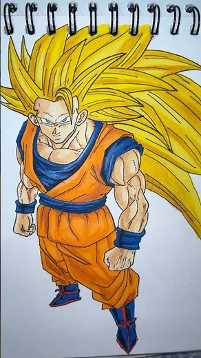 Drawing Goku Super Saiyan 3 from Scratch ✏️ #goku #dbz #anime #animeart #gokussj3