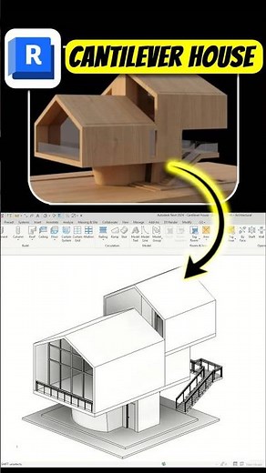 Revit Tutorial | Modeling A Cantilever House #revittutorial #bim #architecture
