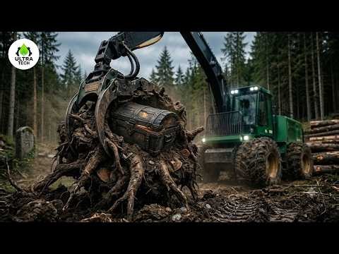 Extreme Dangerous Logging Operations | Giant Forestry Machines in Action!