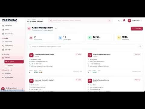 AI Medical Legal Software | VIDHAANA MedLex Platform Demo