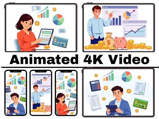 4K Finance Business Motion Graphic Background | Animated Background Corporate Financial Illustration Loop Video - Etsy