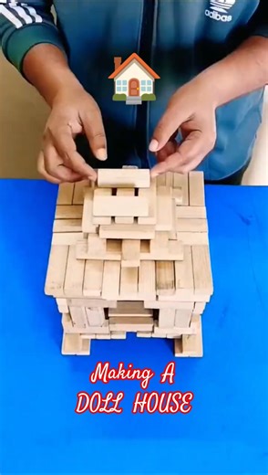 Creative Doll House Build using Jenga Blocks 🏠 #shorts #jenga #dollhouse