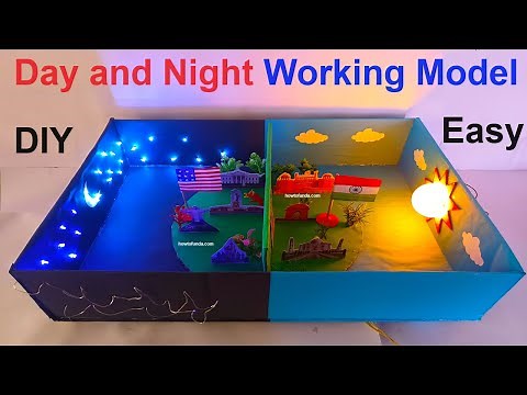 day and night working model for science project exhibition - india and USA time zone | howtofunda