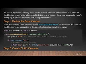 Filtering Viewsets in Django Rest Framework: Making it Generic