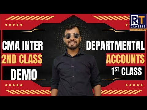 CMA Inter Financial Accounting | Departmental Accounting 1st Demo Class | Concept + Questions