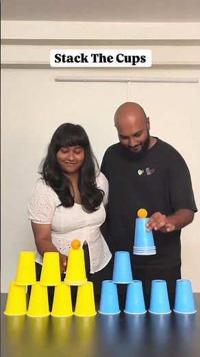 Can You Stack Without Dropping The Ball? 👀🔥 #gamenight #games #cupgame