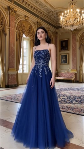 Navy blue royalty in the palace of dreams 💙#NavyBlueRoyalty#PalaceOfDreamsGown#NavyBlueBallgown
