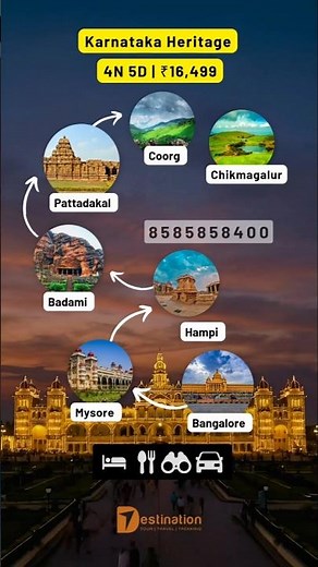 Karnataka Heritage Tour 6 Days | Hampi Mysore Coorg Chikmagalur | Budget Package ₹16,499