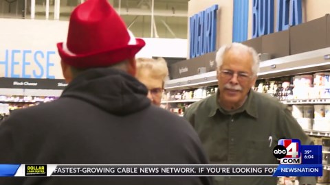 Holiday cheer coming from a Wal-Mart employee in South Jordan