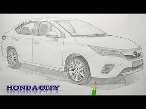 How To Draw Honda City || Honda City Drawing || car drawing