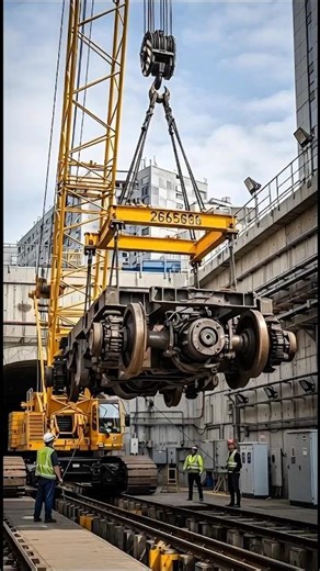 SUBWAY BOGIE COLLAPSES Mid-Air! Crane Disaster Shocks City 😱 #fail #enggenering #train