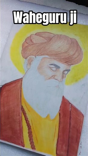 “Divine Radiance: A Hyper-Realistic Color Pencil Portrait of Guru Nanak Dev Ji”