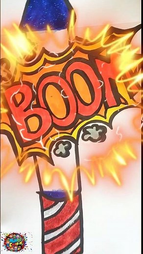 Dibujo con SORPRESA! COHETE Draw a FIREWORK that EXPLODES! 🎇🚀 #fireworks #drawing #viral #rocket