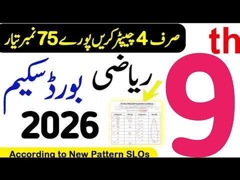 Mathematics Pairing Scheme 2026 | 9th class 2026 punjab board pairing scheme | 9th class scheme 2026