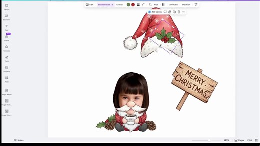 Christmas Gnome | Add Your Own Face Photo Template | Holiday Winter Clipart | Editable Canva PNG - Etsy