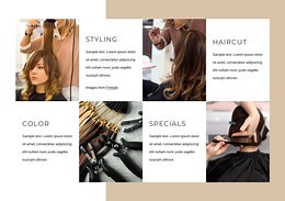 Hair salon services - Html Code Example by Nicepage