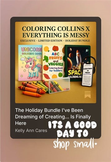 I never thought I’d do this. For years, people have asked me to bundle my work together. And honestly? I kept them separate on purpose. The Coloring Collins series — my love letter to the kids who need to see themselves in color, magic, and possibility. Everything Is Messy — my truth bomb for the adults who are exhausted from pretending they have it all together. Two completely different worlds. But then it hit me: what if they’re not different at all? What if the little one coloring at your kit