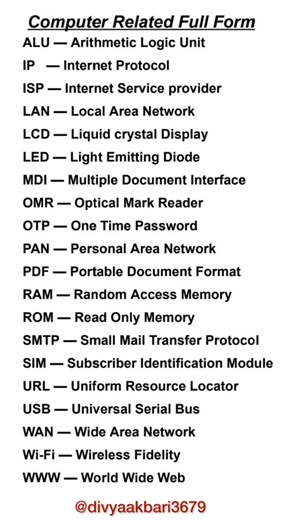 Most Important Computer Full Forms 🔥👩‍🏫#english #computer #fullforms #shortsfeed