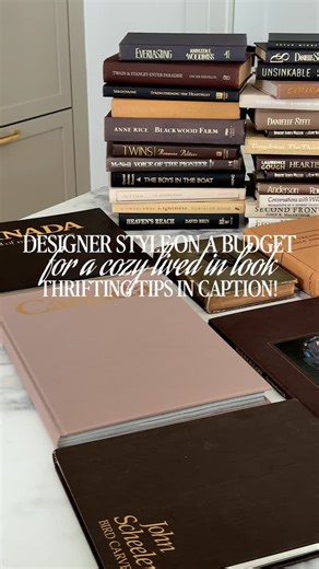 The thrift book section never disappoints 📚🤎 Decor books are one of the first things I look for. They add instant character, depth, and that collected over time feeling! A few tips when thrifting books 👇🏼 • Ignore dust jackets BIGGEST ONE as many of the best covers are hiding underneath. • Check the spines first neutral tones, texture, linen covers, and thicker hardcovers. • Open them!! Older books often have the most beautiful photography, paper, and layouts. Cleaning tips: When I get them 