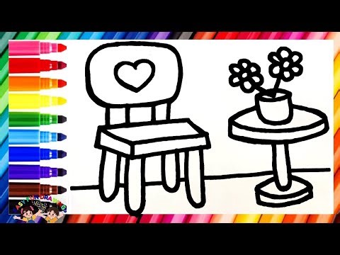 Drawing & Coloring Table and Chair✏️🪑🛋️🍽️🎨 Drawings for kids