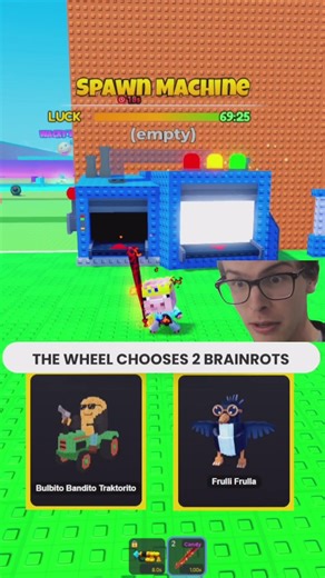 Random Brainrot Wheel: Bulbito Bandito Traktorito + Frull Frulla = ? 😱 #shorts