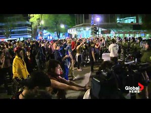Raw Video: Mass protest arrests in Montreal