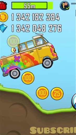 Power Off Hippie Van 🔥#hillclimbracing#shorts