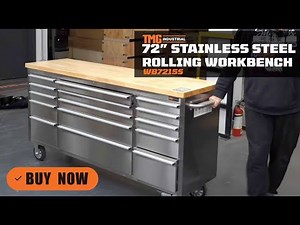TMG 72" Stainless Steel Rolling Workbench, TMG WB7215S
