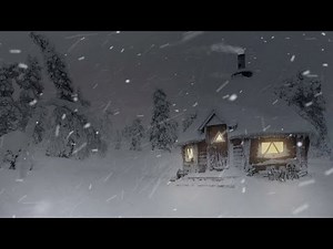 Blizzard at a Traditional Cabin in Lapland, Finland