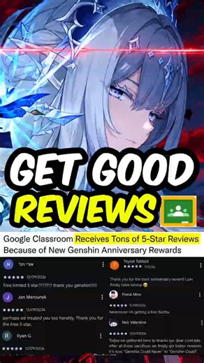 Genshin Players Are Review Bombing Google Classroom With 5-Stars 😭