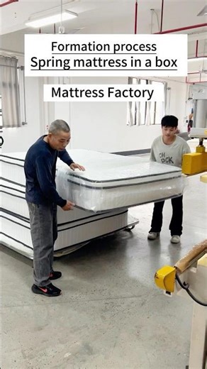 Formation frocess spring mattress in a box #compression #factory #mattress