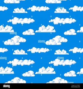Cloudscape, pixelated clear sky with clouds and nature location. Game design development and setting, cloudy weather outdoors. Seamless pattern, wallpaper background or print. Vector in flat style. Cloudy sky, pixelated cloudscape of nature vector Stock Vector Image & Art - Alamy