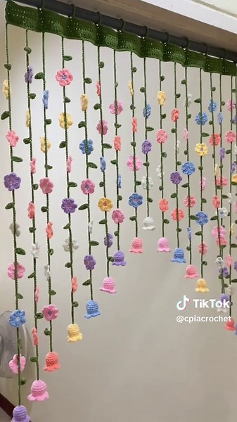 Charming Crochet Flower Curtains for Your Home