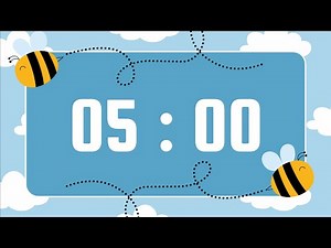 5-Minute Timer | With Upbeat Instrumental Music & Alarm Bell | Cute Bee Theme 🐝 ☁️