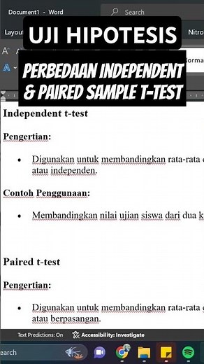Perbedaan Independent dan Paired Sample T-Test #hipotesis #independent #paired #statistics #spss