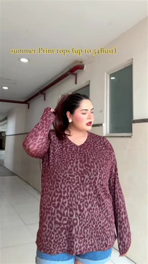 Plus Size Summer Print Tops (Up to 54 Bust)