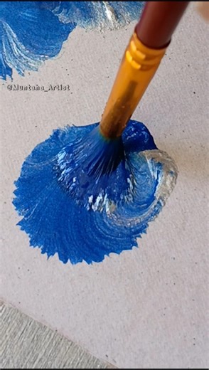 🩶Silver & 💙Blue Color Satisfying painting #art #shorts #trending #viral