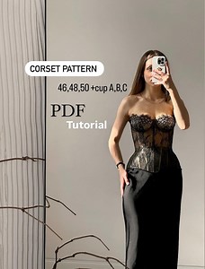 Corset Sewing Pattern, Lace Waist Corset Tutorial Corset Patterns, Sewing Instructions for Transparent Corset, PDF Pattern Corset With Cups - Etsy