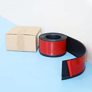 Flexible Baseboard Molding Trim Peel and Stick 4 Inchx20 Feet,Black Self-Adhesive Vinyl Wall Base,Rubber Moulding Base Cove Easy to Install&Clean Replacement