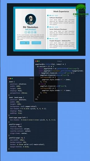 Book Portfolio UI | Responsive Website Design with HTML CSS JS #shorts #shortsfeed #htmlcss #js