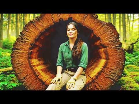 ایک بڑے کھوکھلے درخت کے اندر پوشیدہ کیبن 🌲