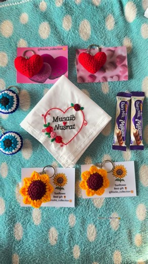 embroidery by shalu meena👑 on Instagram: "customise embroidery handkerchief 🎀👑 woolen keychains customisation available dm for order & details @frocks_collection #trending #order #evileye #keychains #customization #trending #hoop #gift #handkerchief #handmade #follow #love #"