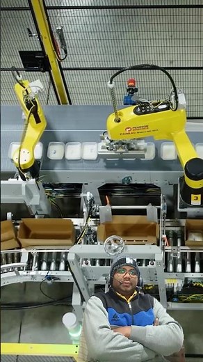 Mind-Blowing Robotic Case Packing! Multiple FANUC SCARA Robots Working in Sync #automation #robot