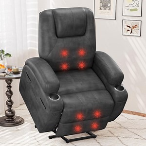 Reviews for LACOO Black Leather Standard (No Motion) Recliner with Power Lift | Pg 1 - The Home Depot