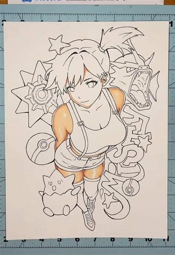 Drawing Misty from Pokémon. This is a TikTok live recap, 1/9/26 #misty #pokemon #pokemonart #fanart #pokemonfan