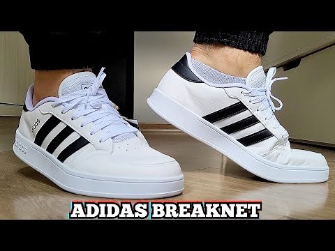Review Tênis Adidas Breaknet Branco Com Preto | Comprado Na Netshoes | Demonstração No Pé | On Feet