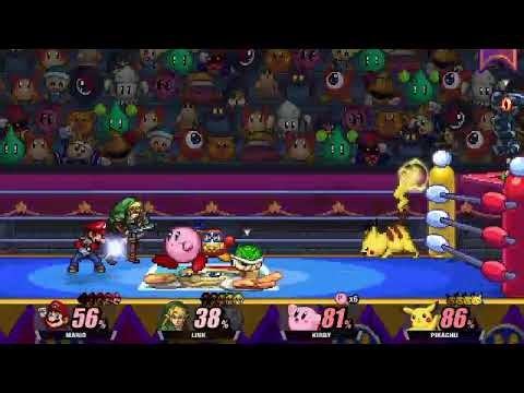 Super Smash Flash 2: Mario vs. Link vs. Kirby vs. Pikachu at the Dedede Arena
